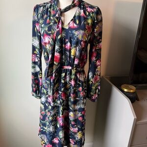 Marissa Webb Pink and Blue Floral Shirt Dress